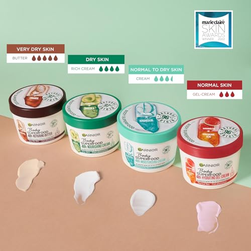 Garnier Body Superfood, Moisturising & Soothing Body Cream, With Aloe Vera & Magnesium, Body Cream for Normal to Dry Skin, Vegan Formula, 380ml - Image 8