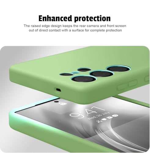 Image of LIRAMARK Liquid Silicone Soft Back Cover Case for Samsung Galaxy S25 Ultra 5G (Mint Green)