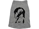 Dog Shirt/ 90's Punk Rock/Bowie/Ziggy Stardust/Puppy Apparel/Pet Clothes (Medium, Grey(Black Text))