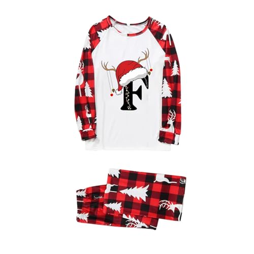2026 Christmas Family Pajamas Matching Sets Alphabet Xmas Pjs for Couples Cute Long Sleeve Jammies Holiday Sleepwear2