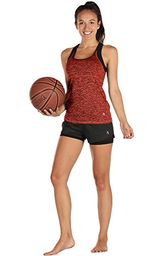 Image of icyzone Women Workout Yoga Spaghetti Strap Racerback Tank Top with Built in Bra