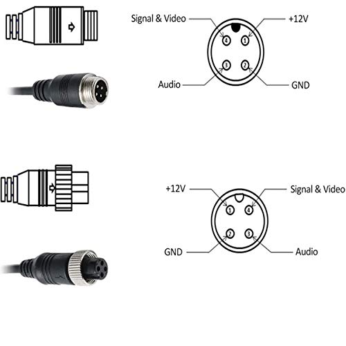 16FT/5M Car 4Pin Aviation Video ExtensionCable for, CCTV Rearview Camera Truck Trailer Camper Bus Motorhome Vehicle Backup Monitor Waterproof Shockproof System - Thumbnail 2