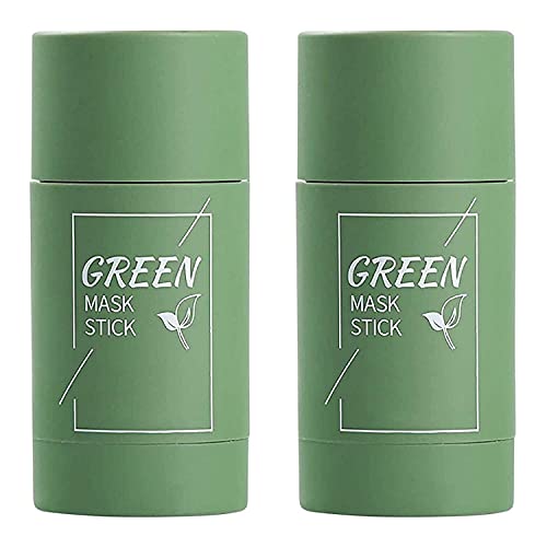 2PCS Green Tea Purifying Clay Stick Mask, Face Moisturizes Oil Control, Deep Clean Pore, Improves Skin,for All Skin Types Men Women