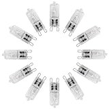 Snnalosses G9 Halogen Light Bulb 40 Watt,W10709921 Microwave Light Bulbs,T4 Type 2 Pin Base Light Bulb Long Lasting Lifespan with High Brightness for Whirlpool Microwave,Dimmable,Warm White,12Packs