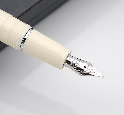 Miniatura 2 de JINHAO 82 - Pluma estilográfica con clip plateado (punta F 0.020 in, blanco marfil)
