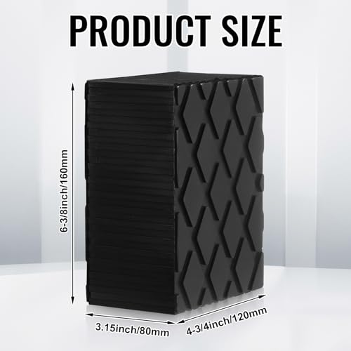 Image of Pangda 4 Pack Solid Rubber Auto Lift Pads 6-3 /8 inch x 4-3 /4 inch x 3.15 inch Anti-Skid Lift Block Spacer Pad for Automobile Car Lifts, Jacks and Racks, 4000 Lbs Capacity