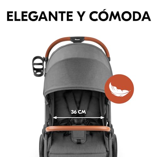 Miniatura 3 de Hauck Uptown Melange Gray Silla De Paseo Ligera Hasta 22 Kg Carrito Bebé Reclinable Desde El Nacimiento - Ruedas De Goma - Portabotellas - Suspensión - Uv 50 - Altura Ajustable - Cesta Grande