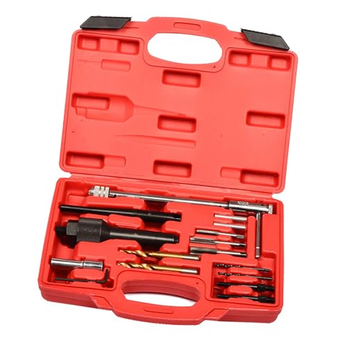 Kits profesionales de reparación de bujías incandescentes de acero al carbono automotriz, herramienta de extracción de 16 piezas para garaje, taller y mecánica del hogar, herramienta de mantenimiento