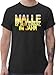 Produktbild T-Shirt Herren - Sprüche Statement - Malle is' nur einmal im Jahr Bier - XXL - Schwarz - Urlaub mallorca t-shirts shirts Party mit Aufschrift betrunken shirt für männer Statements gibt's Tshirts