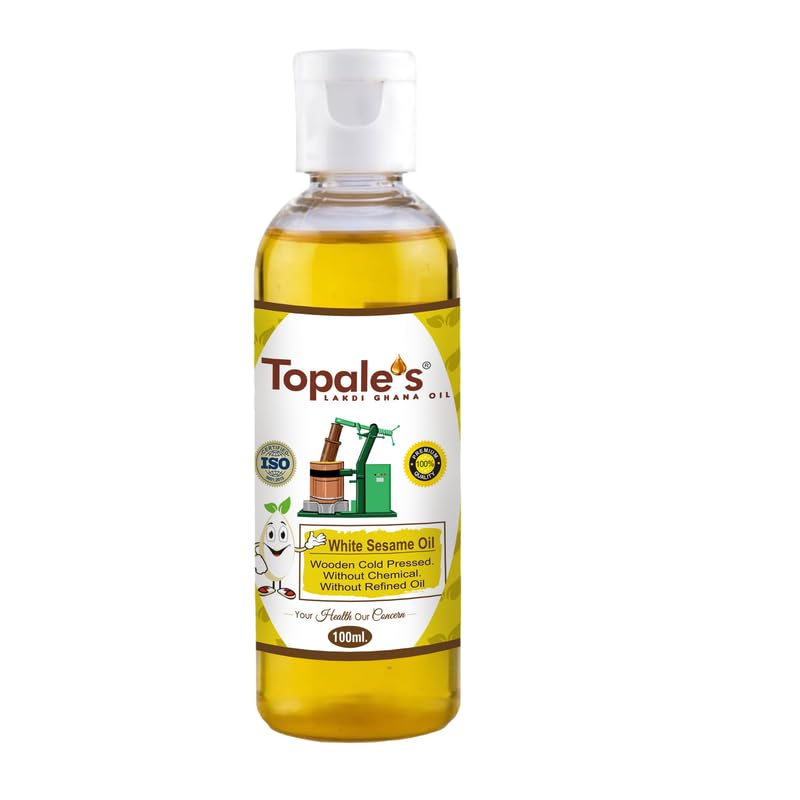 Topales Pure and Unrefined Wooden Cold Pressed White Sesame Oil 100 ML (Pack of 1) Lakadi Ghana Healthy Til Oil for Daily Cooking 100% Natural Rich in Nutrients Pure Gingelly Oil (B09WN21TNQ) Amazon Price History, Amazon Price Tracker