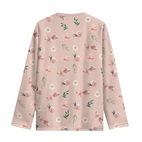 Image of Girls Long Sleeve Shirt with Cute Graphic Casual Pullover Tops 3-16Y
