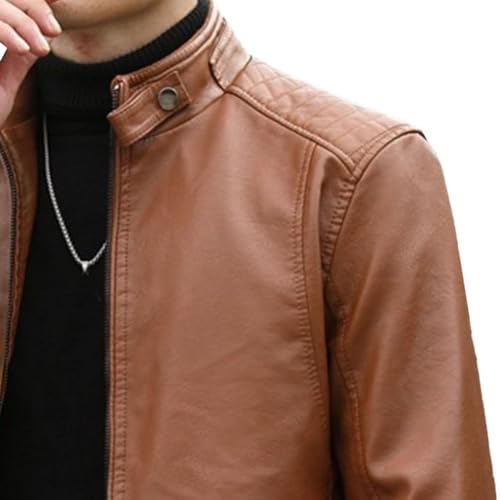 Chaqueta de cuero sintético vintage para hombre miniatura 7