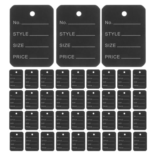 Etiquetas para marcar ropa y joyería perforadas de papel negro para precios impecables