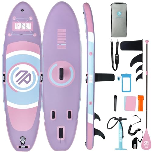 Niphean（Ultra-Light）Inflatable Paddle Board with (Beginner Friendly) StabilTrac Fin and Durable SUP Accessories, 10' Stand Up Paddle Boards for Adults & Youth, Versatile Yoga Paddle Board, Gift Ideas