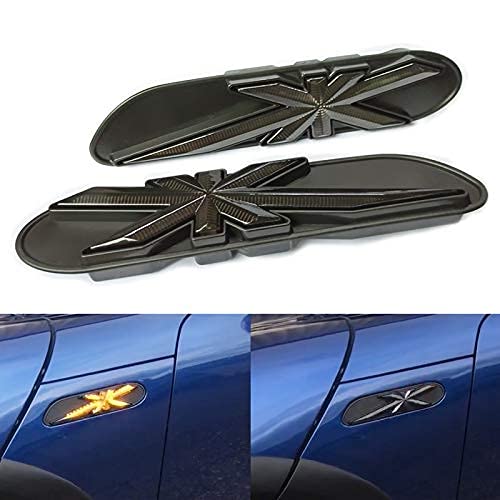 YaaGoo Dynamic Blinking Side Marker LED Lights for Mini Cooper R50 R52 R53, Union Jack, Amble, Sequential Flowing (Center to Both Sides)