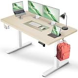 IMHome Standing Desk, 47x24 Inch Height Adjustable Electric Desk, Ivory
