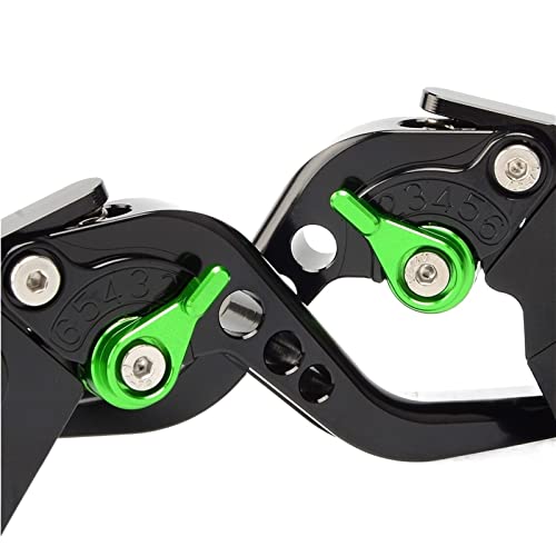 EEASSA Alavancas de freio de embreagem de motocicleta verde CNC alavancas de freio de embreagem ajus