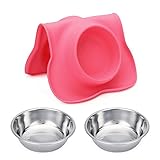 Hubulk Pet Dog Bowls 2 Stainless Steel Dog Bowl with No Spill Non-Skid Silicone Mat + Pet Food Scoop Water and Food Feeder Bowls for Feeding Small Medium Large Dogs Cats Puppies (S, Pink) - Image 7