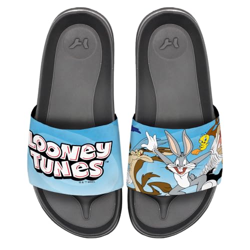 Popfunk Looney Tunes Group Circle Unisex Adult Slides Adjustable Flip Flop Sandals Officially Licensed Hypd Slydr Switch™