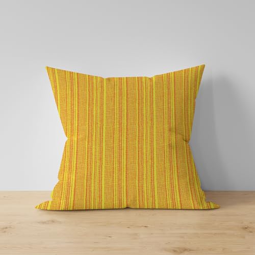 Image of nissi Cotton Plain Cushion Covers, 16x16 inches, Set of 3, (3, Yellow, 16x16 inches)