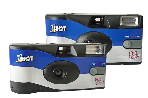 Image of 1 Shot Disposable Camera - 35mm One-Time-Use Camera - Single Use Camera with Flash - ASA /ISO 400 Color Film - 27 Exposures - Film Camera Disposable for Party, Wedding, Travel - 2-Pack