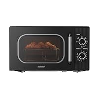 COMFEE’ Forno a Microonde con Grill, 20 Litri, Microonde 700W, Grill 1000W, 5 Livelli di Potenza, Funzione Grill, Timer 1-35 min, Design Compatto, Nero-CMO-MG202NC(BK)