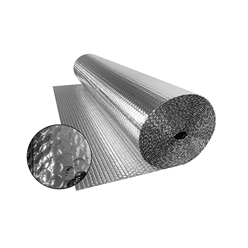 ACXIN Lámina aislante de plástico de burbujas de aluminio, lámina aislante para mantener el calor, aislamiento del techo, lámina térmica para ventanas, coches, adecuada para aislamiento térmico