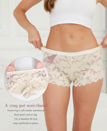 Image of Sunm Boutique Sexy Underwear for Women, Cheeky Lace Boy Shorts