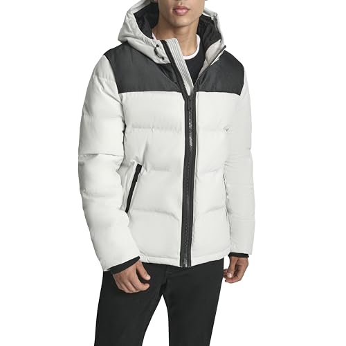 Image of DKNY Men's Mixed Media Quilted Puffer Jacket