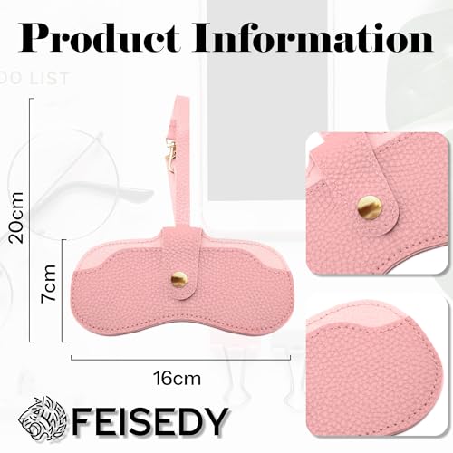 Image of FEISEDY Sunglass Case, 2Pcs Soft Leather Eyeglass Cases for Women