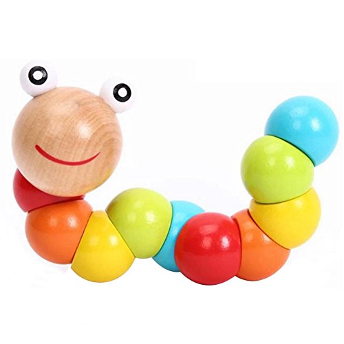 Preisvergleich Produktbild Chakil Spielzeug-Simulation Oruga für Kinder Spielzeug Holzspielzeug geflochten bunt Geschenkidee für Kinder