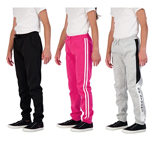 Pantalones deportivos para niñas en forro polar pack de 3 piezas de ropa casual