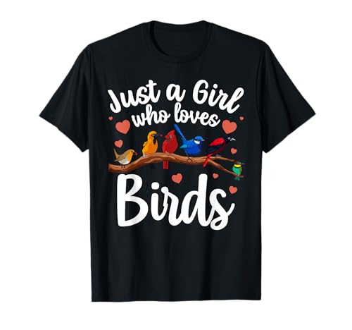 Cute Bird Art For Women Girls Birdwatcher Nerd Bird Watching T-Shirt