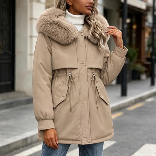Parka Winter Jacket Women Windproof Thicken Warm Soft Fleece Lined Coats - image 3