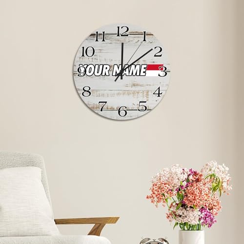 Horloge murale Indonésie en bois de 30 cm silencieuse pour salon - 6