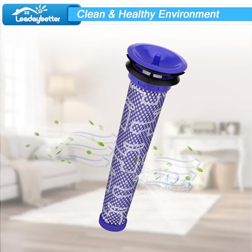 Leadaybetter Filter Replacement for Dyson V7 V8 SV10 Animal Absolute Cordless Stick Vacuum Cleaner, 2 Post & 2 Pre Filters Replacements, Compare to Part # 965661-01 & 967478-01