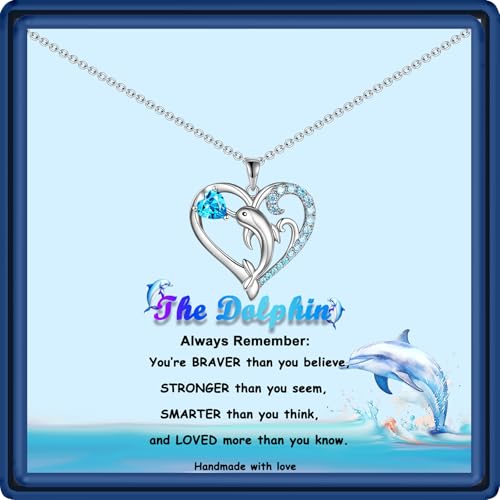 Dolphin Gifts for Girls & Women: Cute Dolphin Necklace - Jewelry Gifts for Christmas, Graduation, Birthday & More