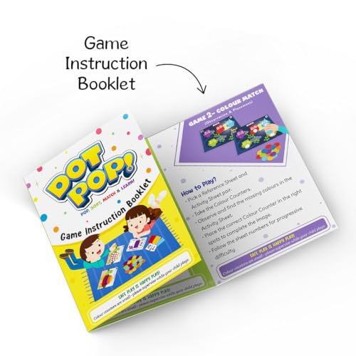 Image of GiniMini DOT POP! Activity Kit for Kids 2-5 | 150+ Elements | Colour, Counting, Sorting & Matching Games | Early Learning, Motor Skills | Reusable, Mess-Free & Screen-Free Fun (DOTPOP)