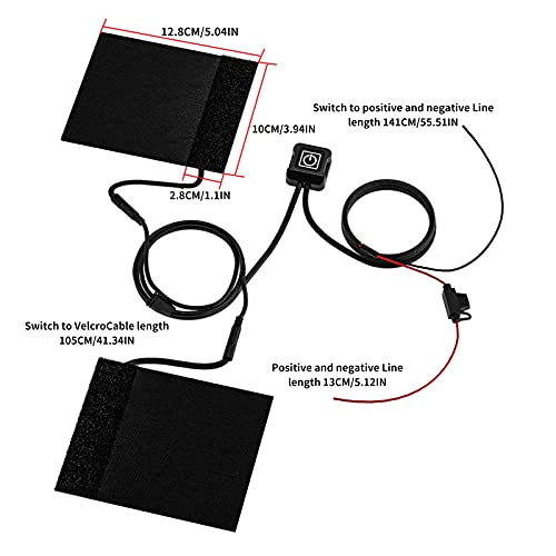 Ouzhou 12V Motorcycle Heated Grips, Motorcycle Handlebar Heated Pad Handlebar Grip Heater And Thumb Warmer Kit 30-100 Degrees 3 Levels Of Adjustable Temperature Fit For Motorcycle Bike Atv #TOP6