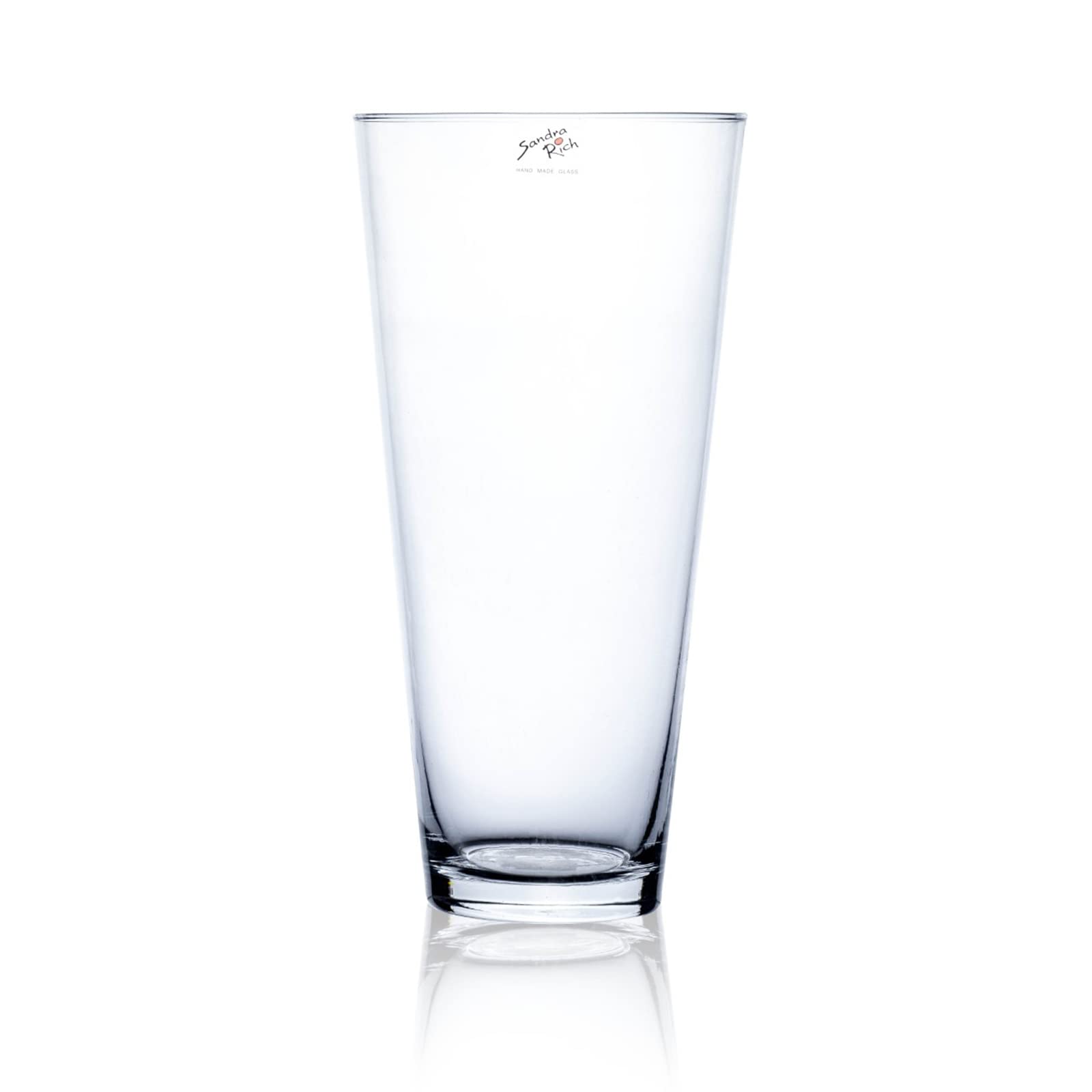 Glass vase Coni conical 30 cm Ø 15 cm clear by Sandra Rich