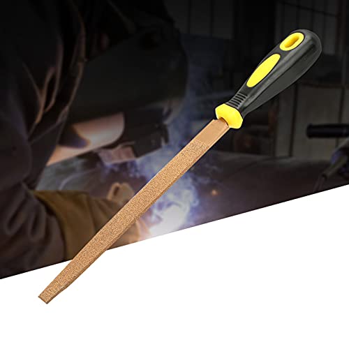 Akozon Limas Planas con Escofina de Diamante de 6'' a 12'' para metal: Herramientas de Esmerilado, Pulido y Tallado de Primera Calidad con Mangos de Agarre Cómodos (20,3 cm/8 pulgadas)