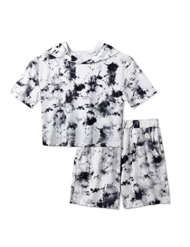 Girls Tie Dye Clothes Outfits Set Jogger Suits Sweatsuits Tracksuits Sweatshirts Tops Hoodies And Shorts Sets Size 8 #TOP10