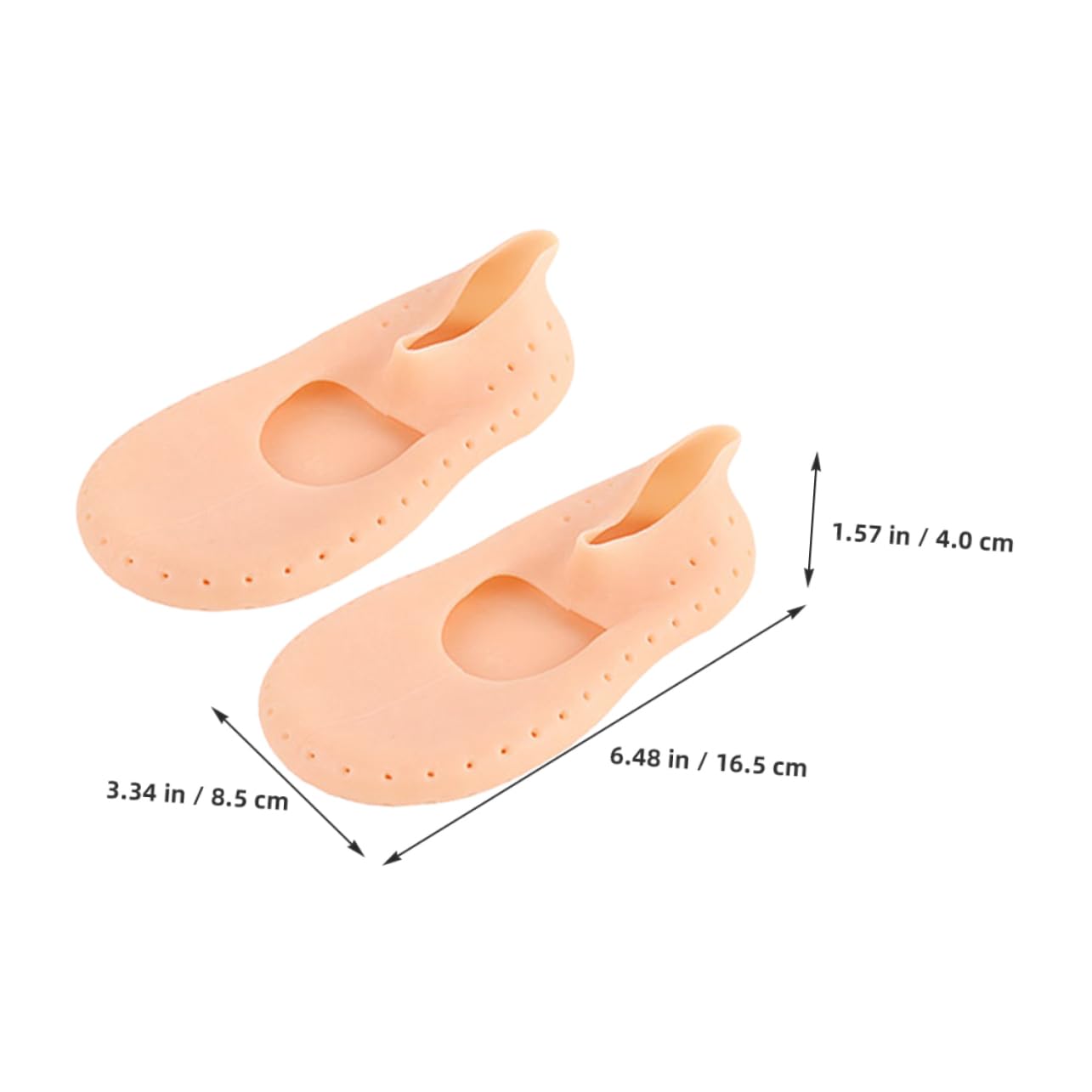 TOVINANNA 2Pair Moisturizing Silicone Foot Care Socks Slip Gel Socks for Dry Cracked Feet Breathable Sebs Material Skin Tone for