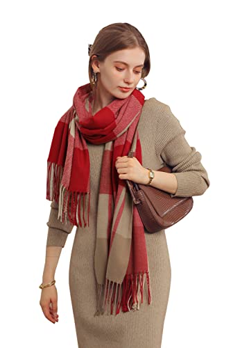 Leisofter Schal Damen Elegante Kaschmir Pashmina Schals Für Herbst Winter Lange Warmer Schal, 65*185CM Cover