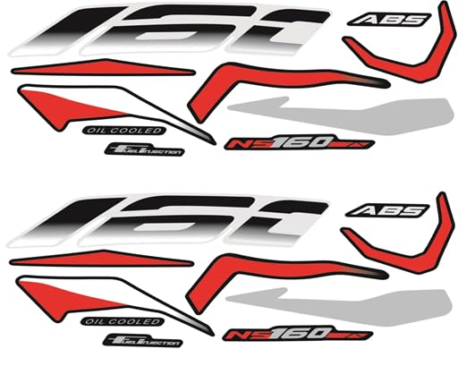 Pulsar NS 160 Sticker & Decal for Bike (Multicolor, Red, White)-image-33