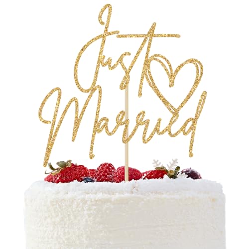 Just Married Cake Topper, Wedding Cake Decor,Just Engaged, Bride ...