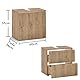 AUSTIN Badezimmer Waschbeckenunterschrank in Artisan Eiche Optik, Wildeiche Optik FSC-zertifiziert - Bad Unterschrank Badezimmerschrank mit viel Stauraum - 60 x 57 x 36 cm (B/H/T)