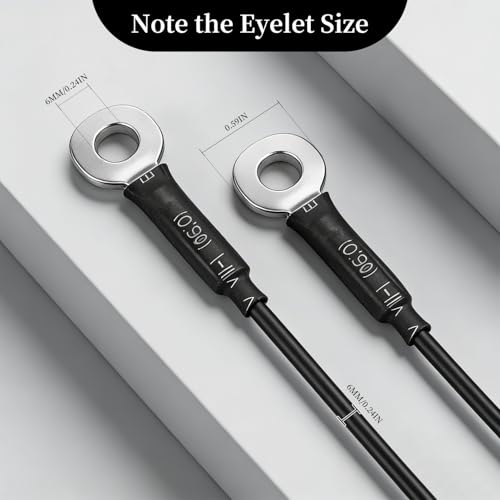 5 Pcs Vinyl Coated Stainless Steel Cable with Eyelets Short Wire Rope,1/8IN (3mm Anti-Shedding Cable Lock for Tool Lanyard Travel Luggage Bike Steel Wire Lock Cable(5 Pcs/6in) - Thumbnail 3