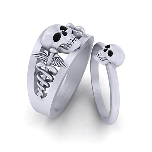 Bague crâne et serpent argent 925 pour style gothique au quotidien
