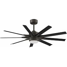 Fanimation Odyn Custom 56 In LED Ceiling Fan, Black, Nickel Blades